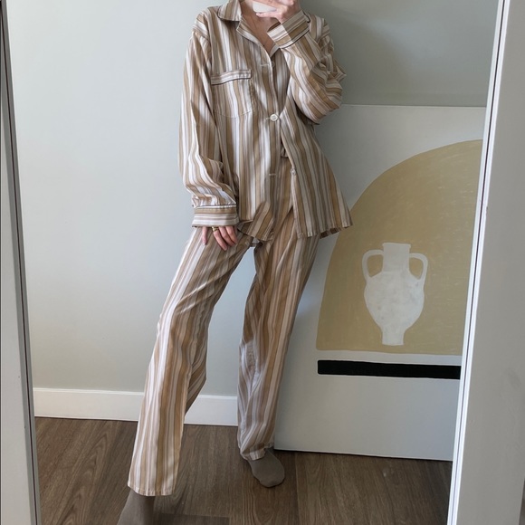 SOLD ON DEPOP Vintage Cotton Striped PJ Set - Picture 2 of 8